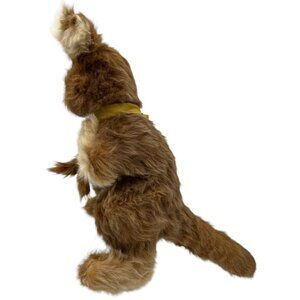 Kangaroo & Removable Baby Joey Plush Toy Real Rabbit Fur Vtg 10” Unusual Unique